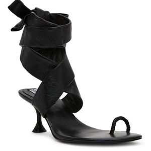 Women's Black Strappy Heeled Sandals
